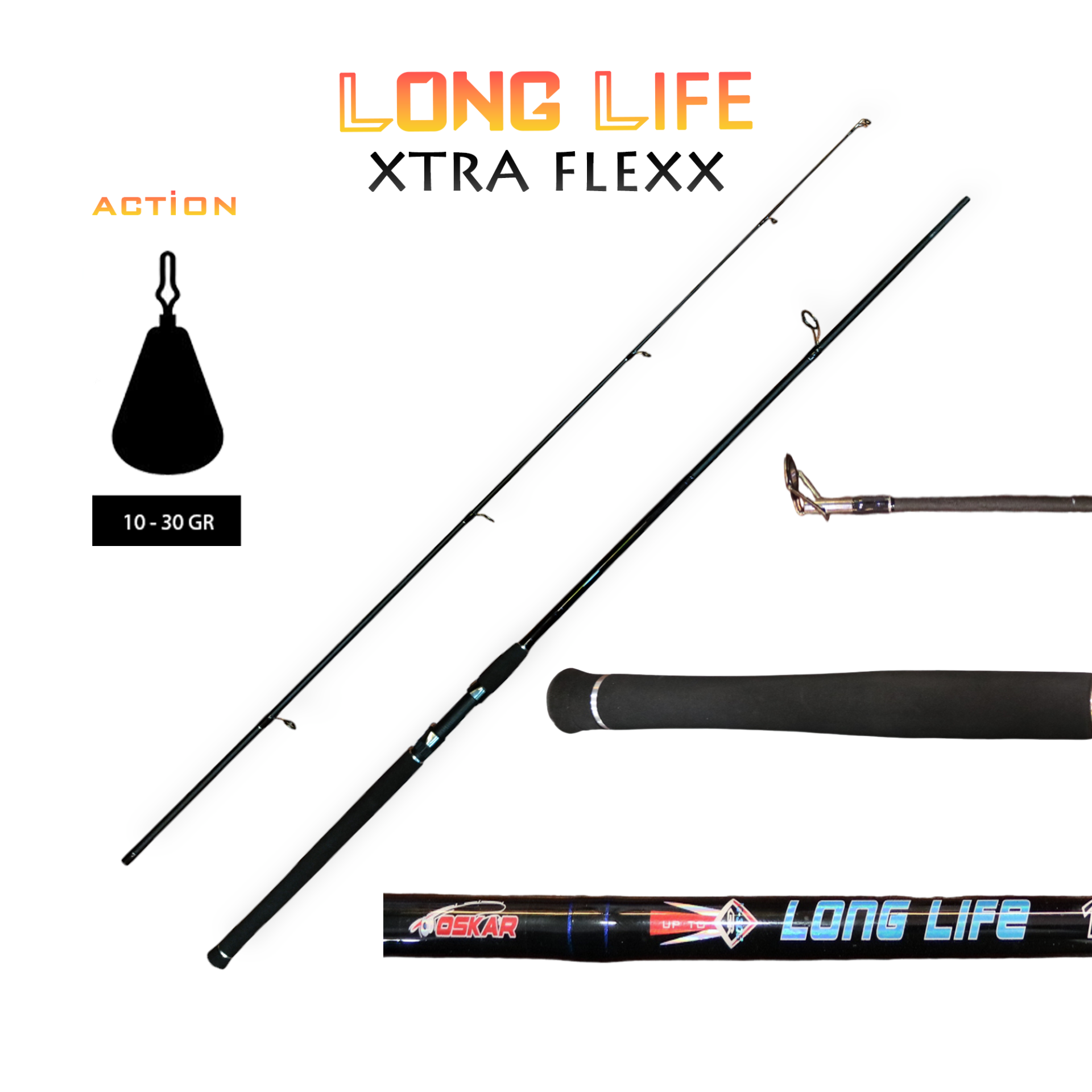 Long Life Xtra Flexx 210cm Spin Olta Kamışı 10-30G