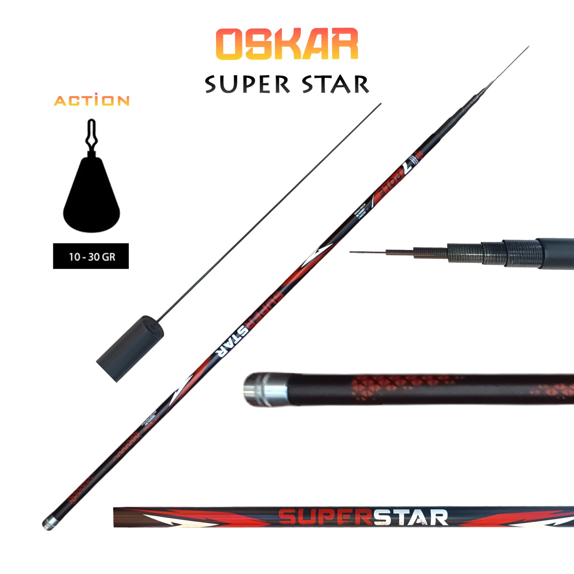 Oskar Carbon Super Star Göl Kamışı 800cm
