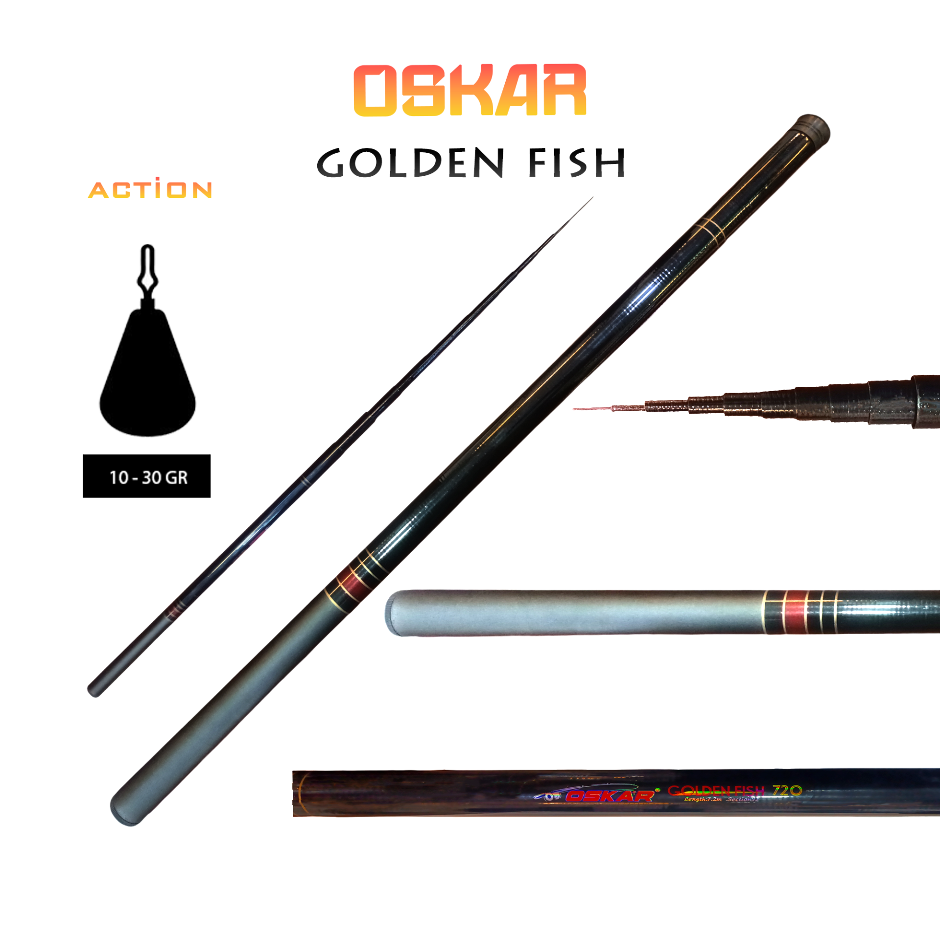 Oskar Special Gold Fish Kısa Karbon Göl Kamışı 720cm